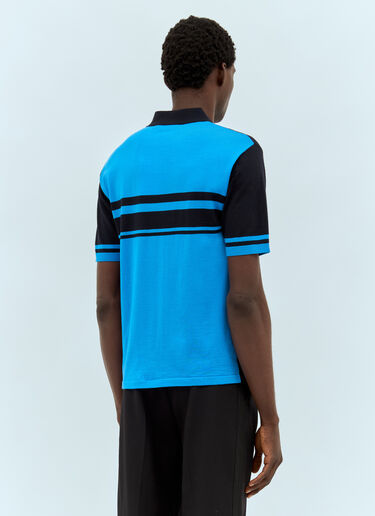 Wales Bonner Dawn Striped Polo Shirt Blue wbn0158001