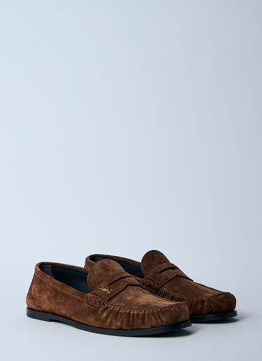 Saint Laurent Laurent Suede Loafers Brown sla0159014