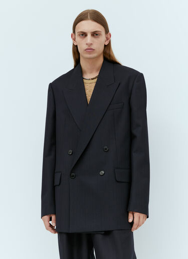 Dries Van Noten Wool Double-Breasted Blazer Black dvn0154008