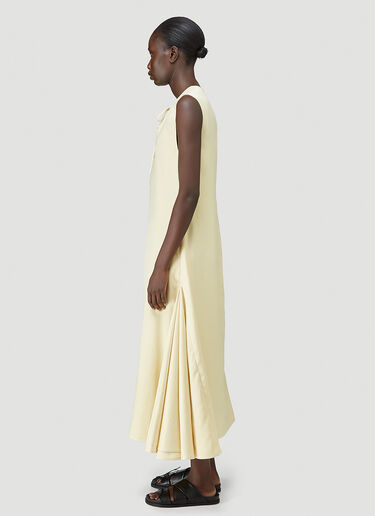 Jil Sander Pleated Necktie Dress Yellow jil0244001
