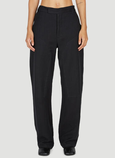 Eckhaus Latta Basketweave Linen Pants Black eck0253005