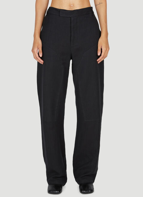 Eckhaus Latta Basketweave Linen Pants Black eck0253002