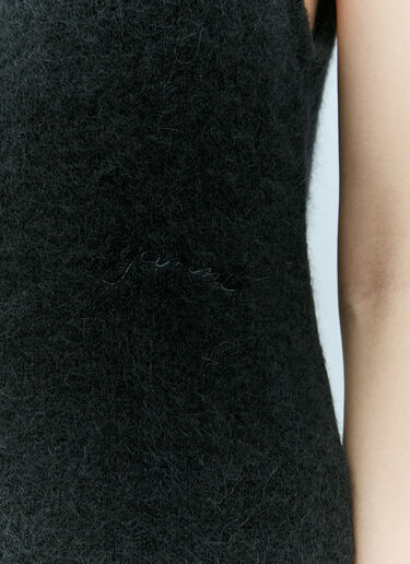 GANNI 브러싱 마감 알파카 O-넥 베스트 블랙 gan0255028