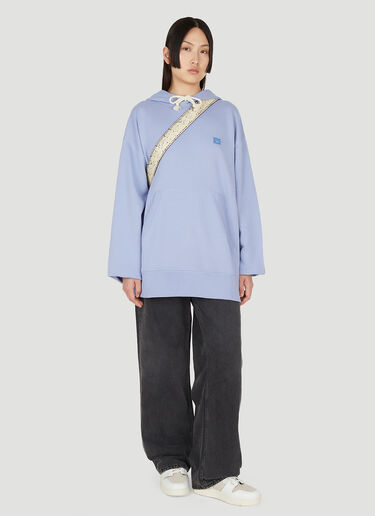 Acne Studios Face Patch Hooded Sweatshirt Blue acn0249011