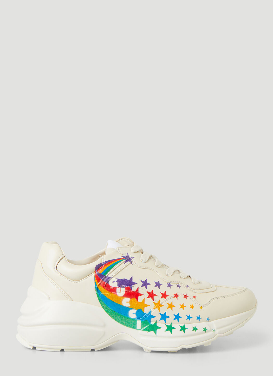 Gucci Rhyton Rainbow Sneakers en White LN CC