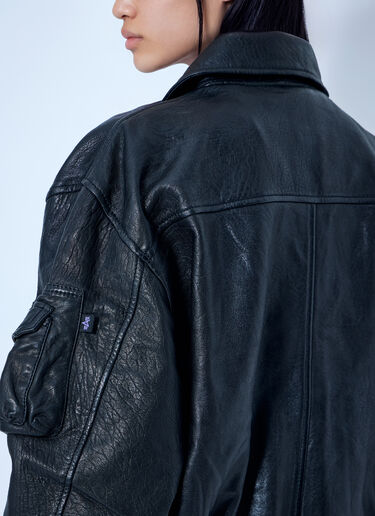 Alpha Industries CWU-36/P Leather UV Loose Bomber Jacket Black alp0366006