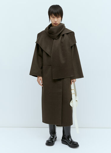 TOTEME Signature Wool Cashmere Coat Brown tot0254017