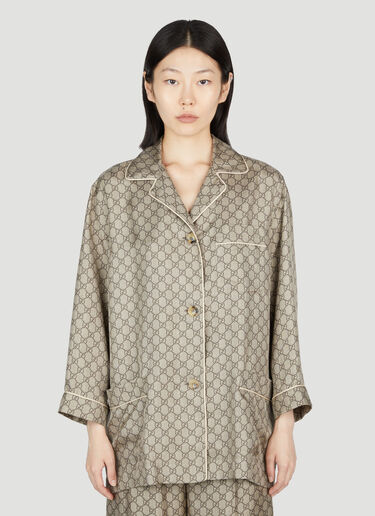 Gucci GG Supreme Silk Shirt Khaki guc0253078