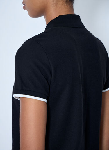 Moncler Piqué Polo Shirt with Logo Badge Black mon0265097