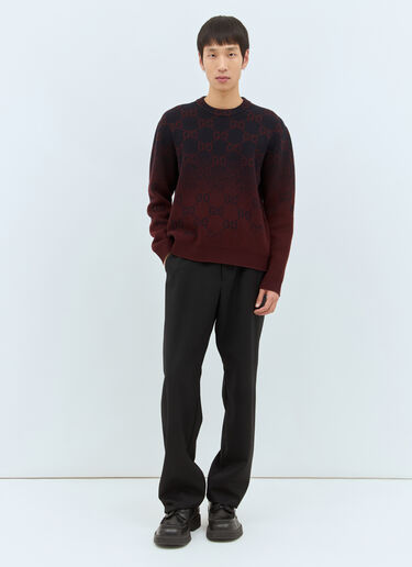 Gucci GG デグラデーションウールジャカードセーター バーガンディ guc0157022
