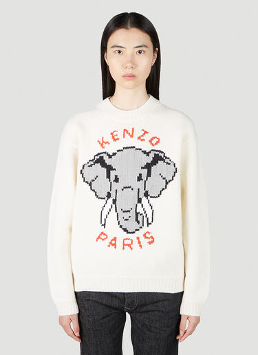 Elephant Sweater Kenzo Elephant Sweater White knz0252004