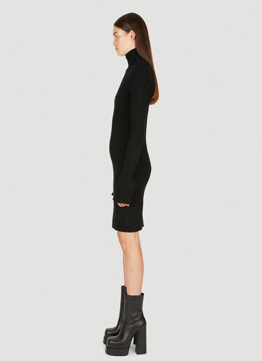 Rabanne Roll Neck Knit Mini Dress Black pac0250006