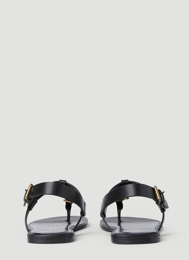 Saint Laurent Cassandra Logo Sandals Black sla0151057