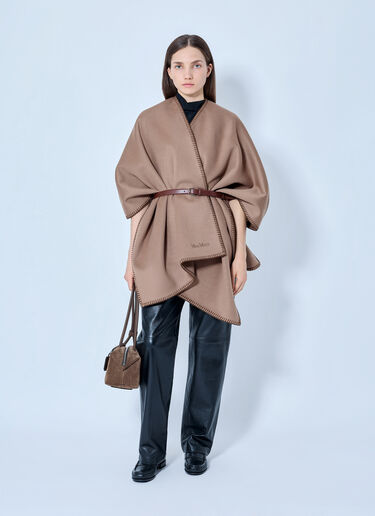 LN-CC® - Max Mara: Belted Wool Wrap - Beige Max Mara Belted Wool Wrap Beige max0265047
