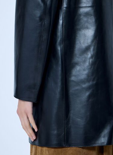 LN-CC® - Jil Sander: Single-Breasted Leather Blazer - Black Jil Sander Single-Breasted Leather Blazer Black jil0266018