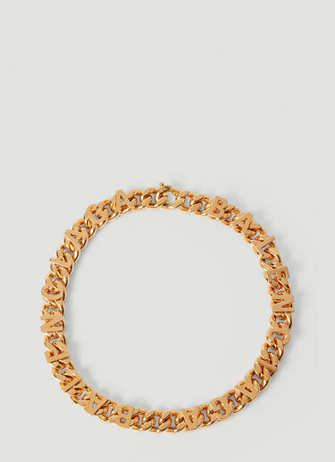 Balenciaga Chain Logo Necklace Gold bal0153055