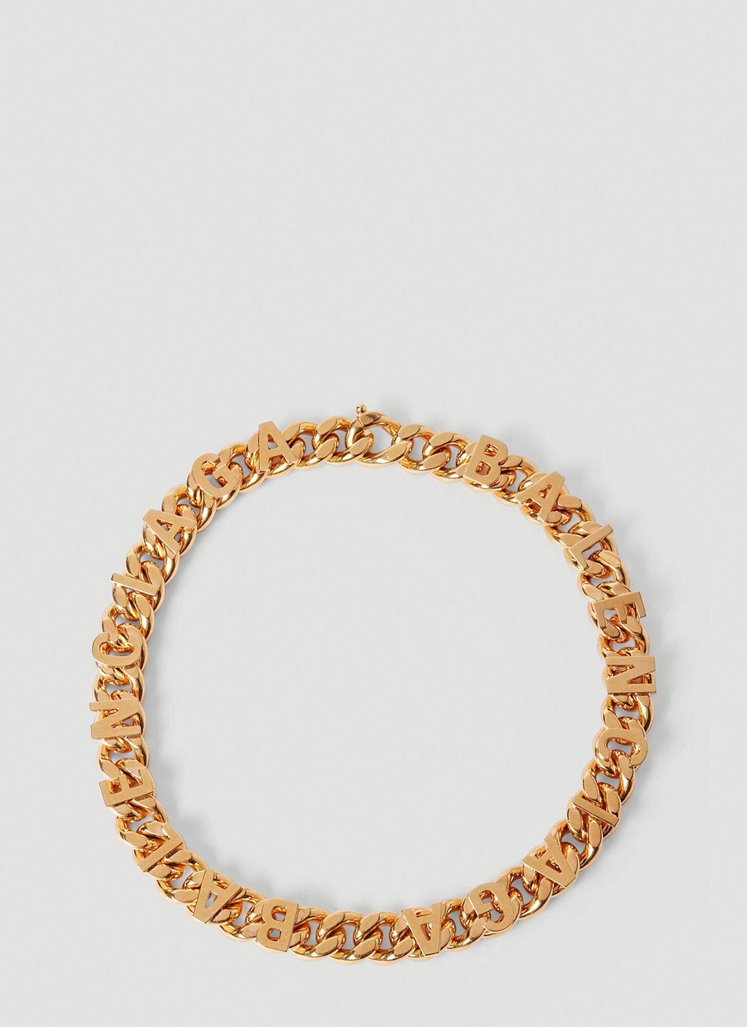 Shop Balenciaga Chain Logo Necklace In Gold