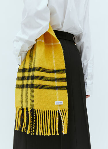 Burberry Check Wool Cashmere Scarf Yellow bur0354003