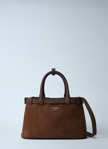 Prada Mini Suede Belt Handbag Brown pra0258041