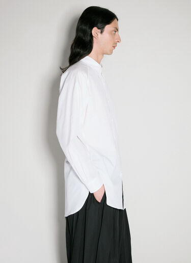 Broad A-Ashymme Notched Shirt Yohji Yamamoto Broad A-Ashymme Notched Shirt White yoy0156001