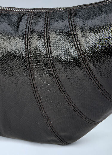LN-CC® - Lemaire: Medium Croissant Bag in Coated Cotton - Dark Brown Lemaire Medium Croissant Bag in Coated Cotton Dark Brown lem0266028