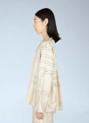TOTEME Monogram Pyjama Shirt Beige tot0251050