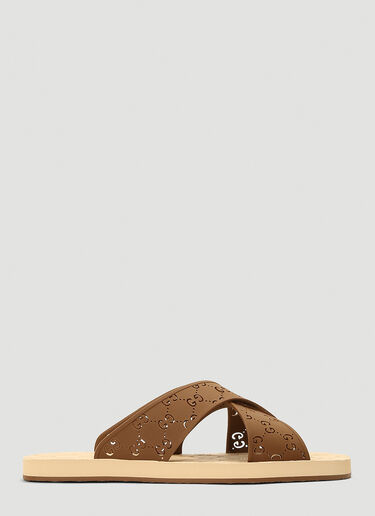 Gucci GG-Logo Slides Brown guc0142015