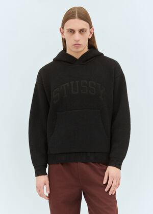 Stüssy Felt Patch Knit Hooded Sweater Grey sts0159008