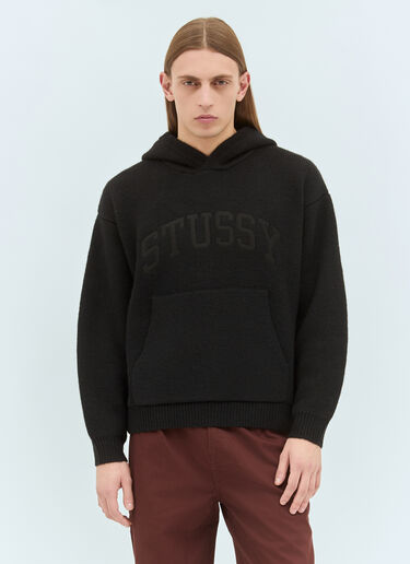 Stüssy Felt Patch Knit Hooded Sweater Black sts0159005