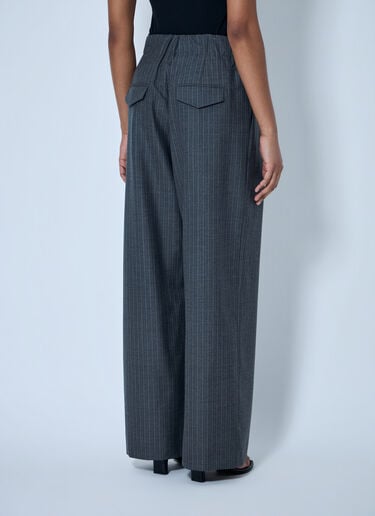 LN-CC® - Jil Sander: Pinstripe Wide-Leg Trousers - Grey Jil Sander Pinstripe Wide-Leg Trousers Grey jil0265009