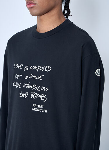 Moncler x FRGMT Hiroshi Fujiwara 徽标图案 T 恤 黑色 mfr0160052