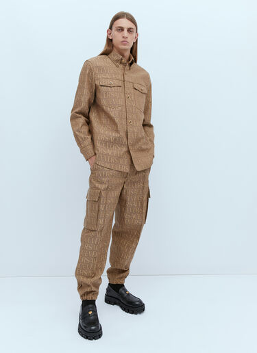 Versace Logo Jacquard Cargo Pants Brown ver0153012