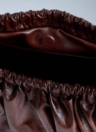 LN-CC® - Marni: Ruched Leather Shoulder Bag - Brown Marni Ruched Leather Shoulder Bag Brown mni0265027