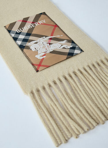 Burberry Check Label Cashmere Scarf Beige bur0159032