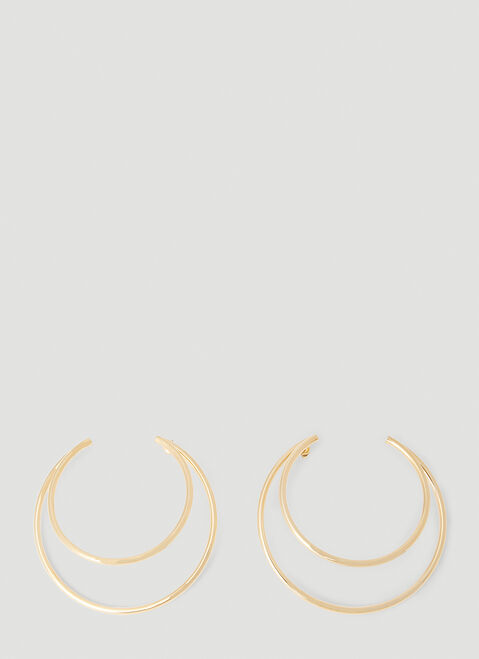 Marine Serre Moon Hoop Earrings Black mrs0254008