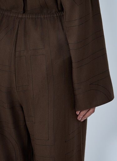 TOTEME Monogram Pants Dark Brown tot0263026