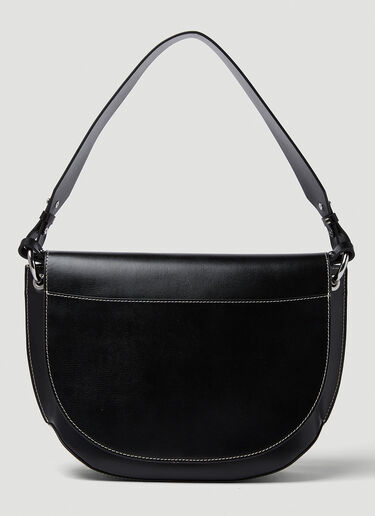 GANNI Banner Saddle Shoulder Bag Black gan0249048