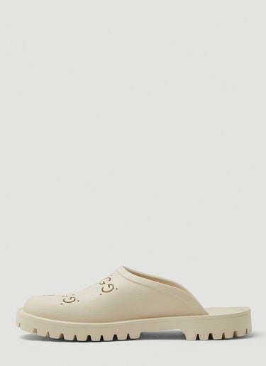 Perforated G Low Clogs Gucci Perforated G Low Clogs White guc0150149