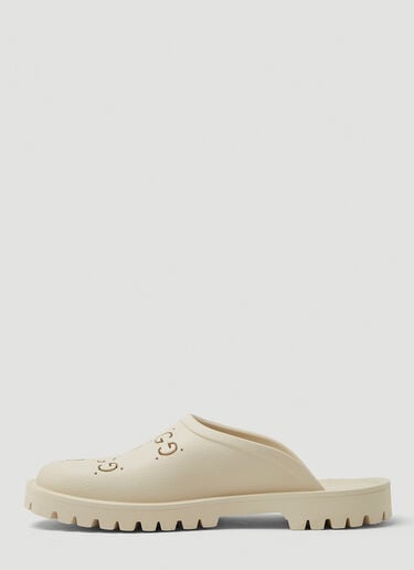 Gucci 镂花 G 低帮屐鞋 白 guc0150149