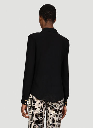 Shoulder Pad Silk Shirt Balmain Shoulder Pad Silk Shirt Black bln0253017