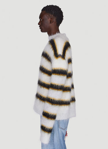 Marni Fuzzy Stripe Sweater White mni0149009
