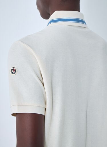 Moncler Polo Shirt with Contrast Collar White mon0164026