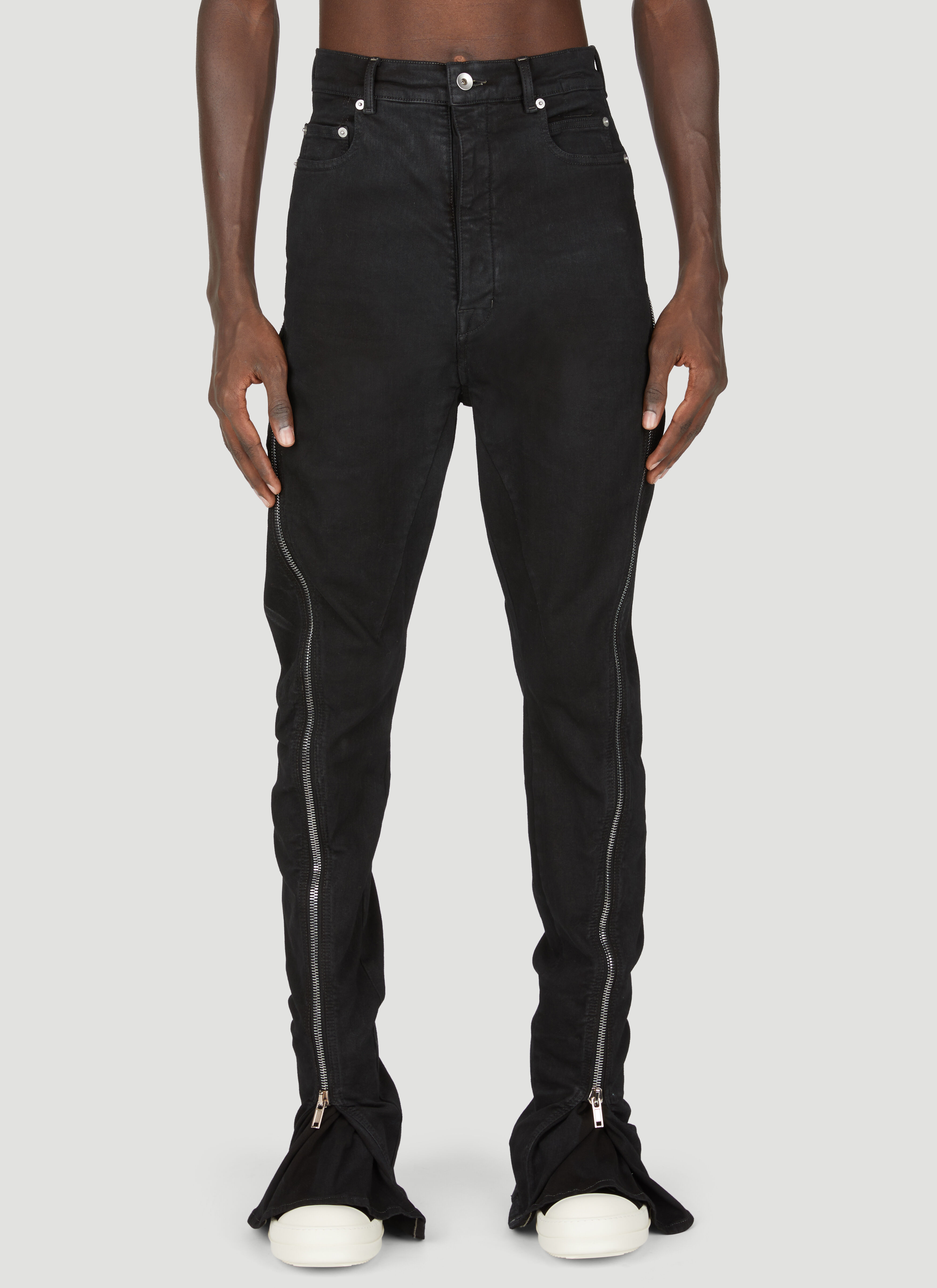半額sale - タイムセールをお見逃しなく Rick Owens DRKSHDW Men's' Denim Bolan Banana Zip Pants in パンツ