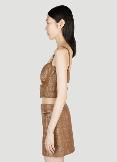 Versace Logo Bustier Top Brown vrs0253004