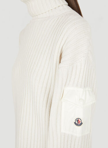 Moncler Ribbed Roll Neck Sweater White mon0250033
