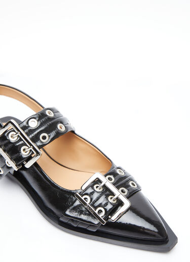 大搭扣平底芭蕾鞋 GANNI 大搭扣平底芭蕾鞋 黑色 gan0254035