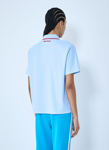 adidas by Wales Bonner 徽标图案 polo 衫 蓝色 awb0359020