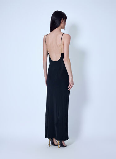 LN-CC® - Saint Laurent: Cassandre Chain Backless Dress - Black Saint Laurent Cassandre Chain Backless Dress Black sla0265009