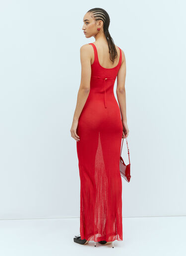 Jacquemus La Robe Maille Oranger Maxi Dress Red jac0254119