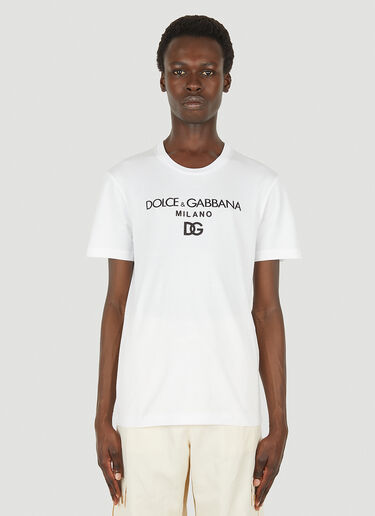 Dolce & Gabbana 로고 프린트 티셔츠 화이트 dol0149011